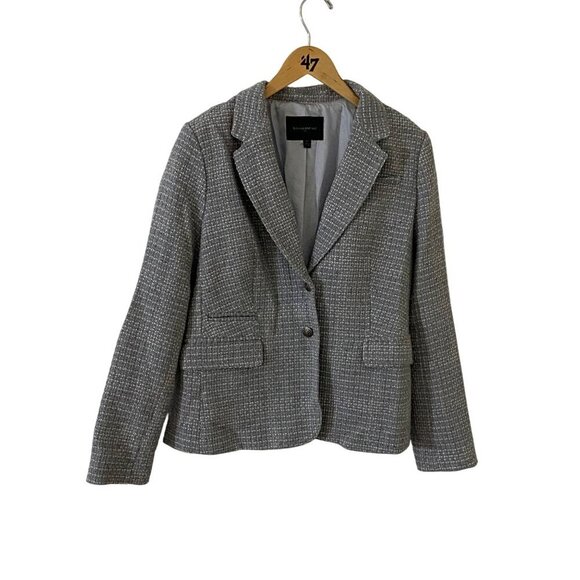 Banana Republic Jackets & Blazers - Banana Republic Women's Grey Textured Pop C Basket Weave Blazer - 12